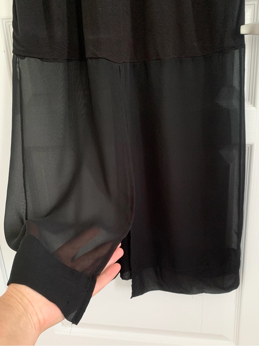 Dkny Black V-Neck Sheer-Hem Maxi Dress - Picture 3 of 11